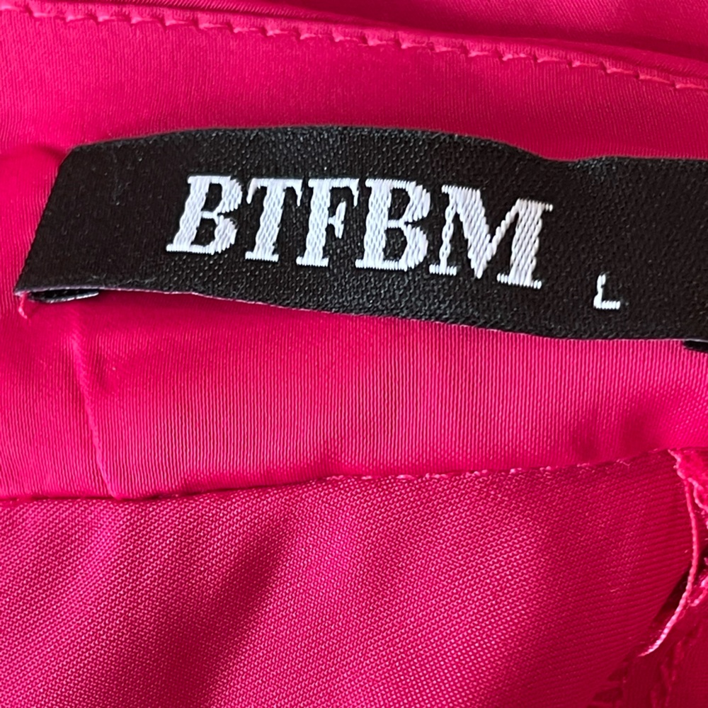 BTFBM Elegant Bright Pink Women's‎ Long Sleeve Dress Size Large - Picture 5 of 6